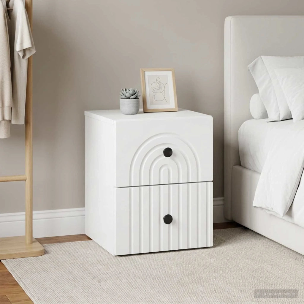 Mobiletto da notte a muro 2 pcs Bianco 33 x 34,5 x 40 cm 898126
