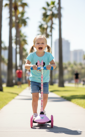 Monopattino Evolutivo a 3 Ruote con Cuscinetti ABEC-5 e Freno a Pedale Posteriore Disney Minnie Rosa