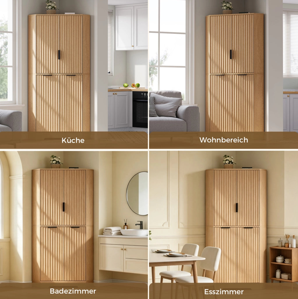 Armadio angolare in MDF naturale 60×60×172 cm