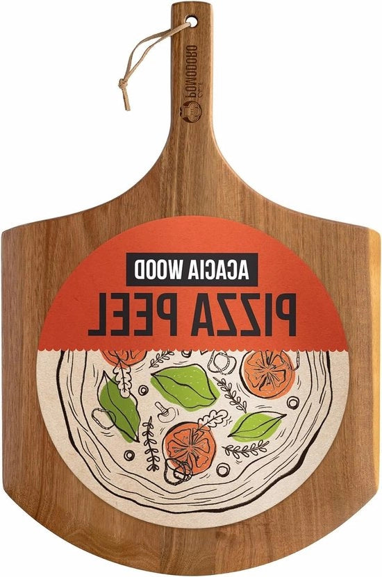 Pala per pizza in legno di acacia da 356 cm - Pala per pizza in legno da 35 pollici con manico - Accessori per forno a pizza - Spatel gourmet