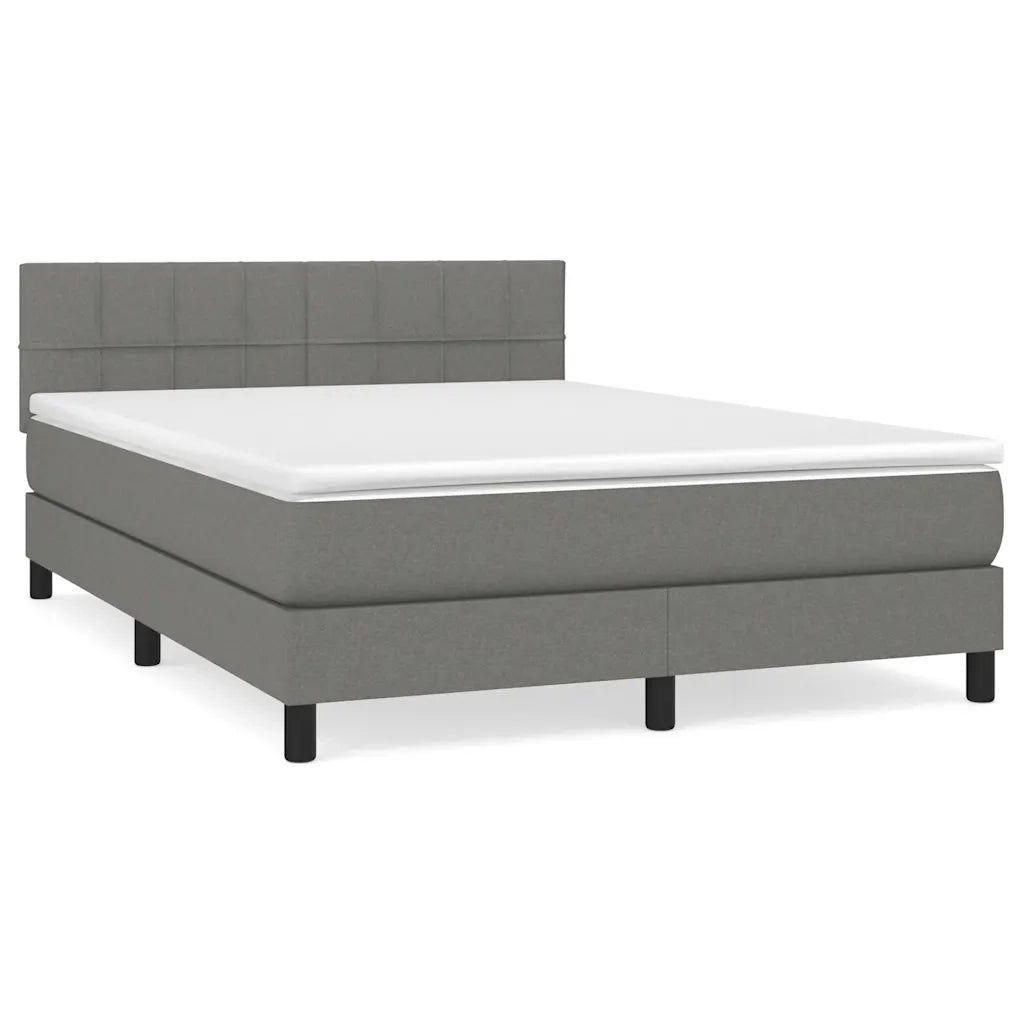 Giroletto a Molle con Materasso Grigio Scuro 140x190 cm Tessuto 3140050
