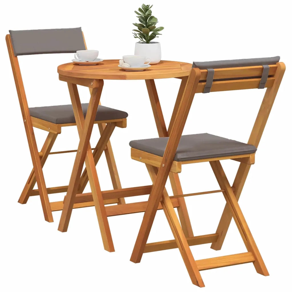 Set da Pranzo per Giardino con cuscino 3 pz | Set Salotto da Giardino Olio Naturale