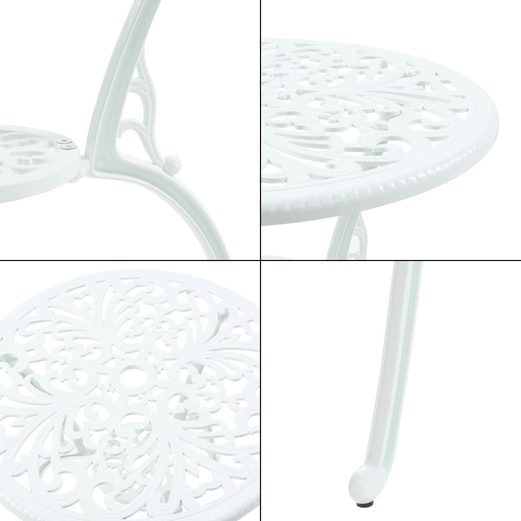Set da Bistrot Lupsam Tavolo Rotondo e 2 Sedie in Alluminio - Bianco casa.pro