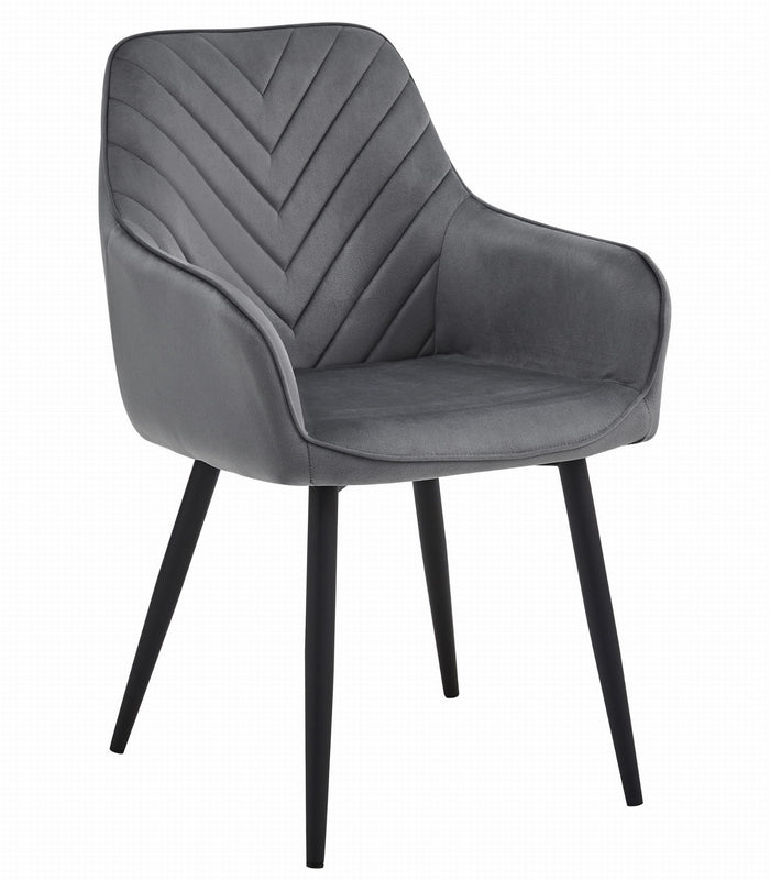Sedia da pranzo Valora WAAV - Velluto grigio scuro con gambe nere x 1