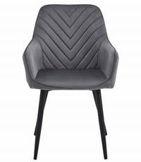 Sedia da pranzo Valora WAAV - Velluto grigio scuro con gambe nere x 1