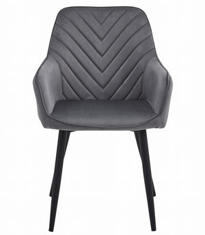 Sedia da pranzo Valora WAAV - Velluto grigio scuro con gambe nere x 1