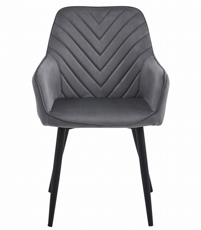 Sedia da pranzo Valora WAAV - Velluto grigio scuro con gambe nere x 1