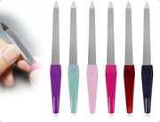 Set di 6 viti per unghie in acciaio inossidabile per manicure e pedicure - manico antiscivolo - adatto per unghie naturali - design colorato - 152 x 15 mm