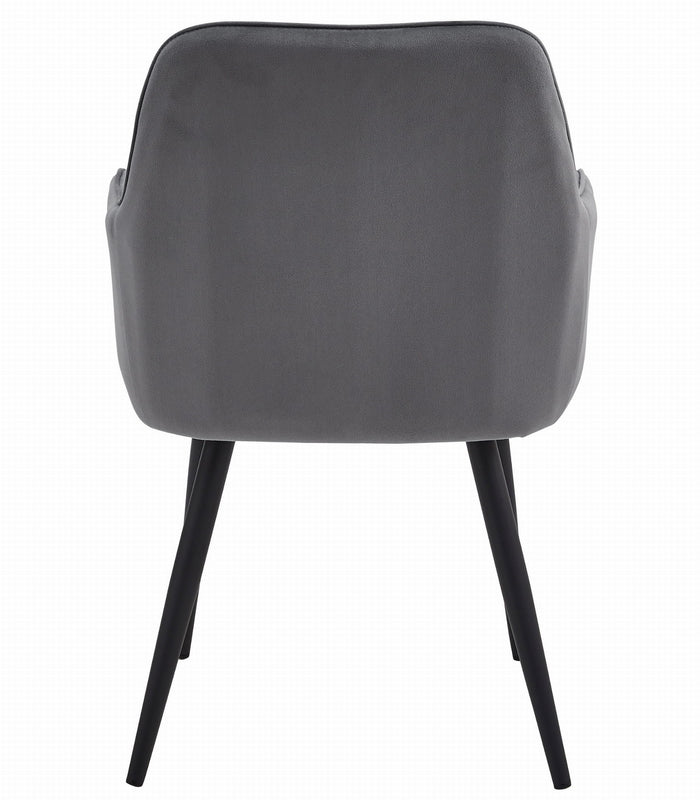 Sedia da pranzo Valora WAAV - Velluto grigio scuro con gambe nere x 1