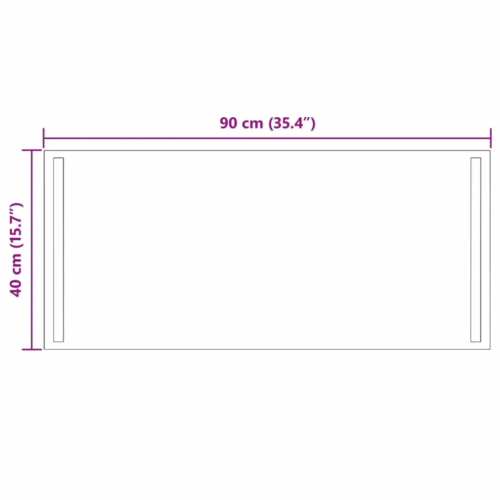 Specchio da bagno LED Trasparente 90 x 40 cm vetro temperato 42045800