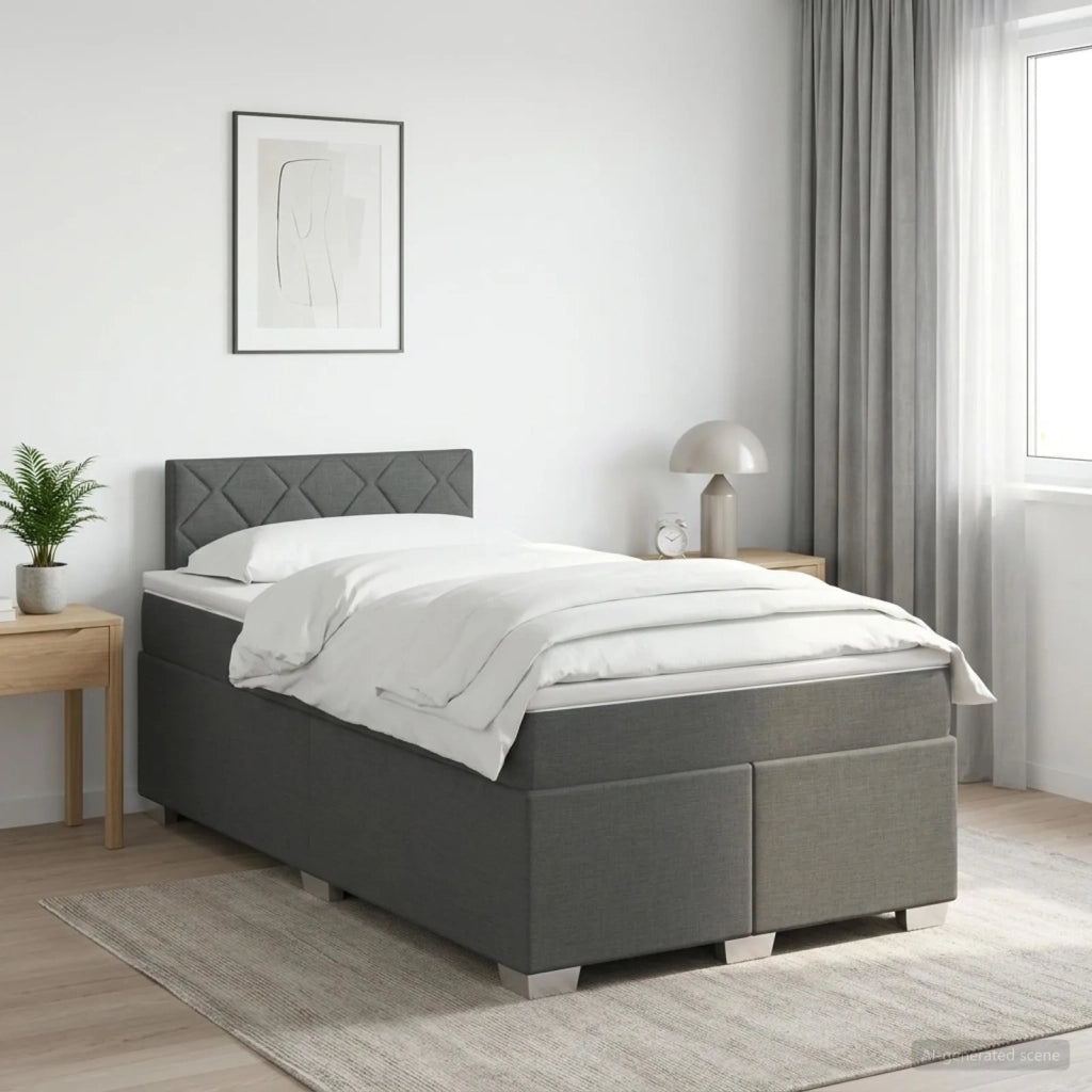 Letto box spring con materasso Grigio Scuro 120 x 200 cm 3450461