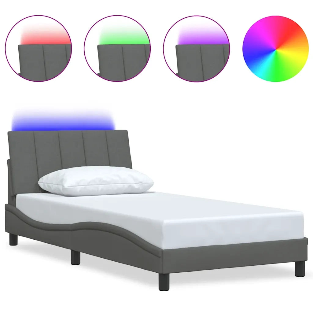 Giroletto senza Materasso Hanko Grigio Scuro 100x200 cm Tessuto