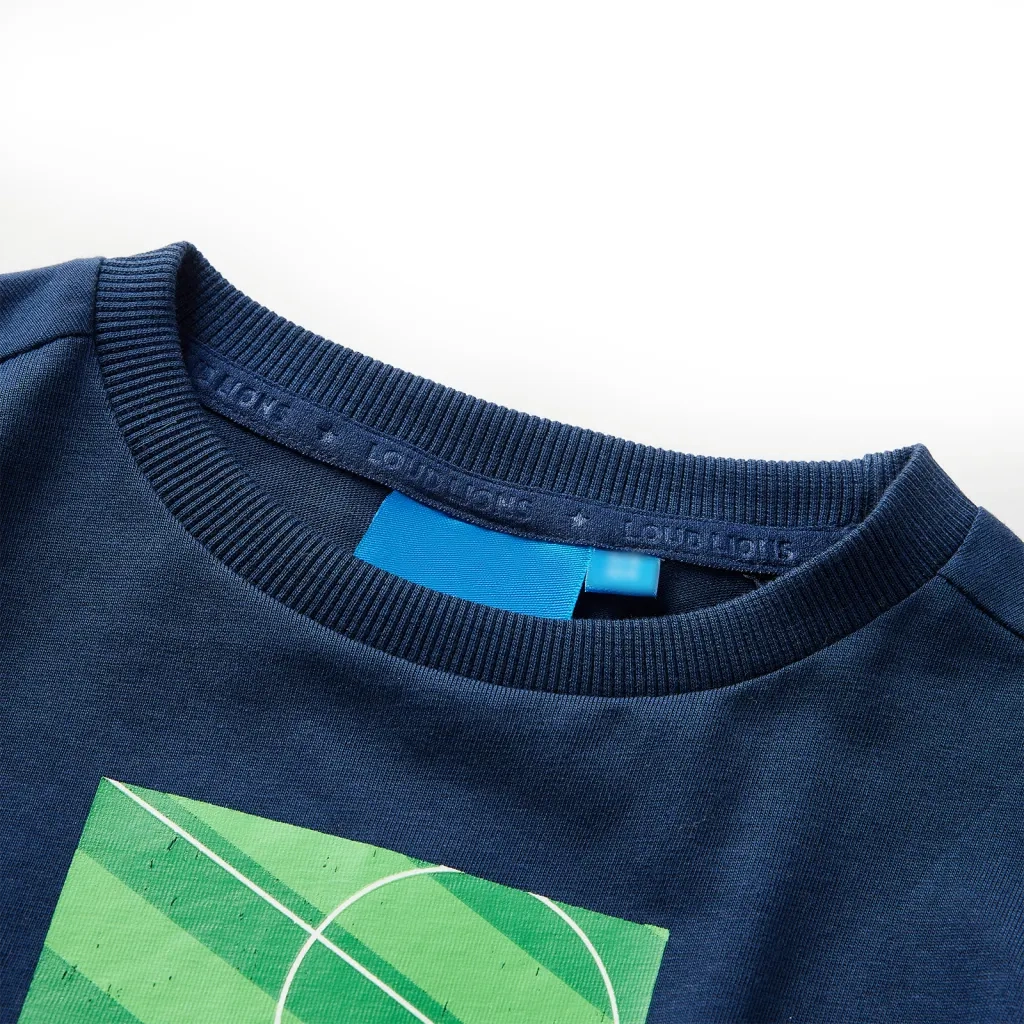 Maglietta da Bambino Maniche Lunghe Blu Marino 128 12812