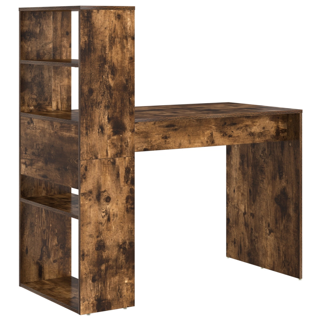 Scrivania con archiviazione Rovere Affumicato 113x54x120 cm Legno ingegnerizzato