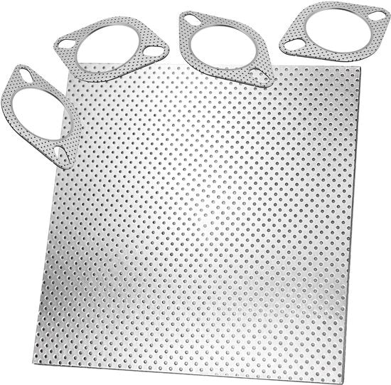 Pannello di sigillaggio per scarico, spessore 1,6 mm, sigillaggio scarico, sigillaggio curvo, carta, scarico, sigillaggio, lamiera metallica multi-strato, resistente al calore fino a 350 gradi, per pezzi di spruzzatura, flange e similari.