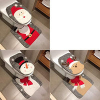 Frmarche - set di 2 tappetini da bagno natalizi con babbo natale