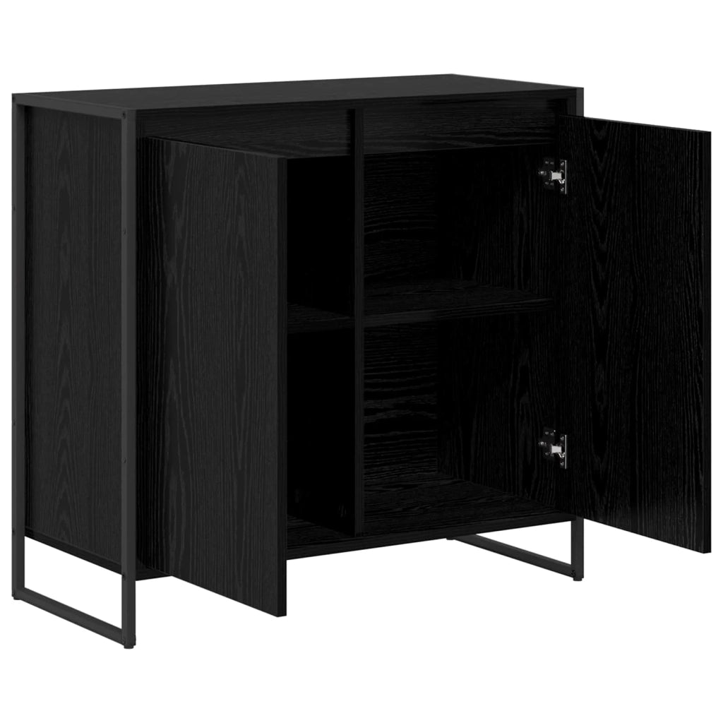 Mobile laterale Rovere Nero 79 x 36 x 75 cm Legno multistrato