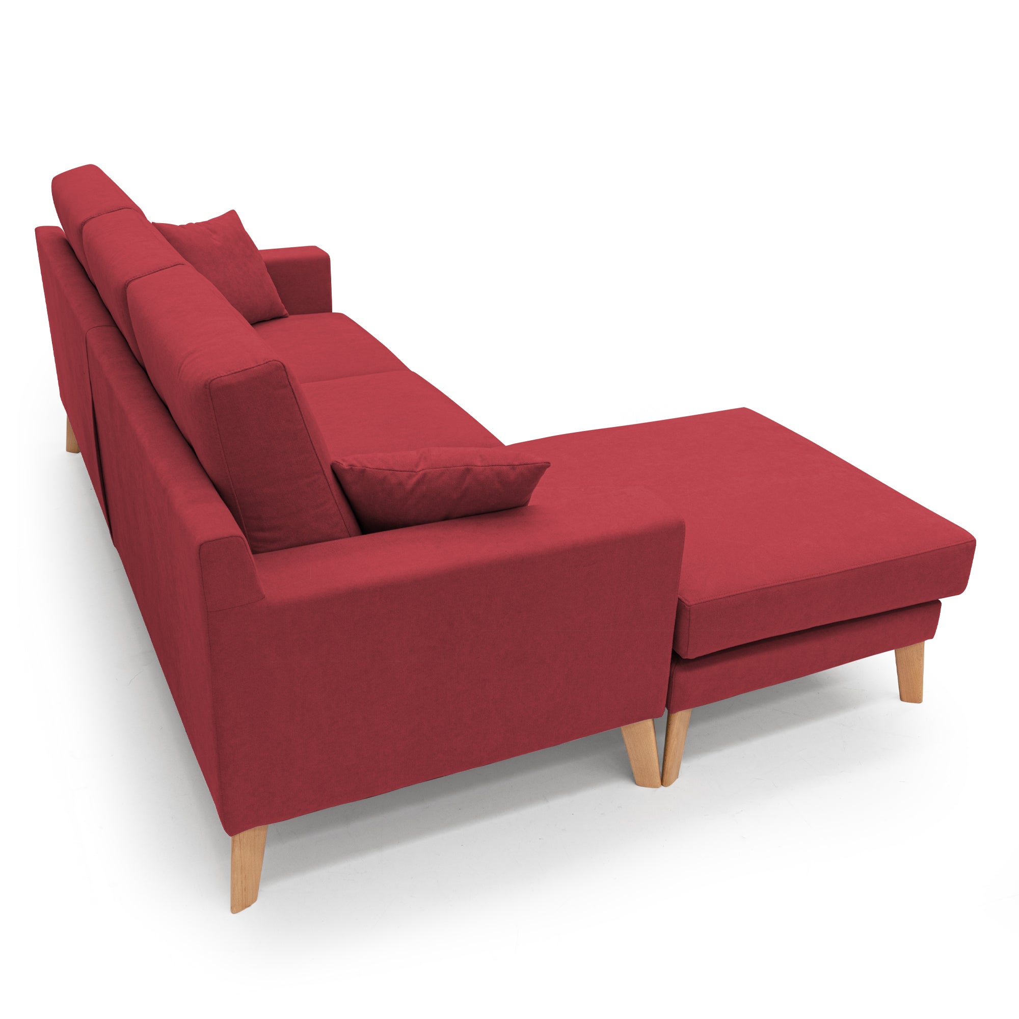 Danish Divano angolare REVERSIBILE in tessuto morbido impermeabile T02 237 cm rosso