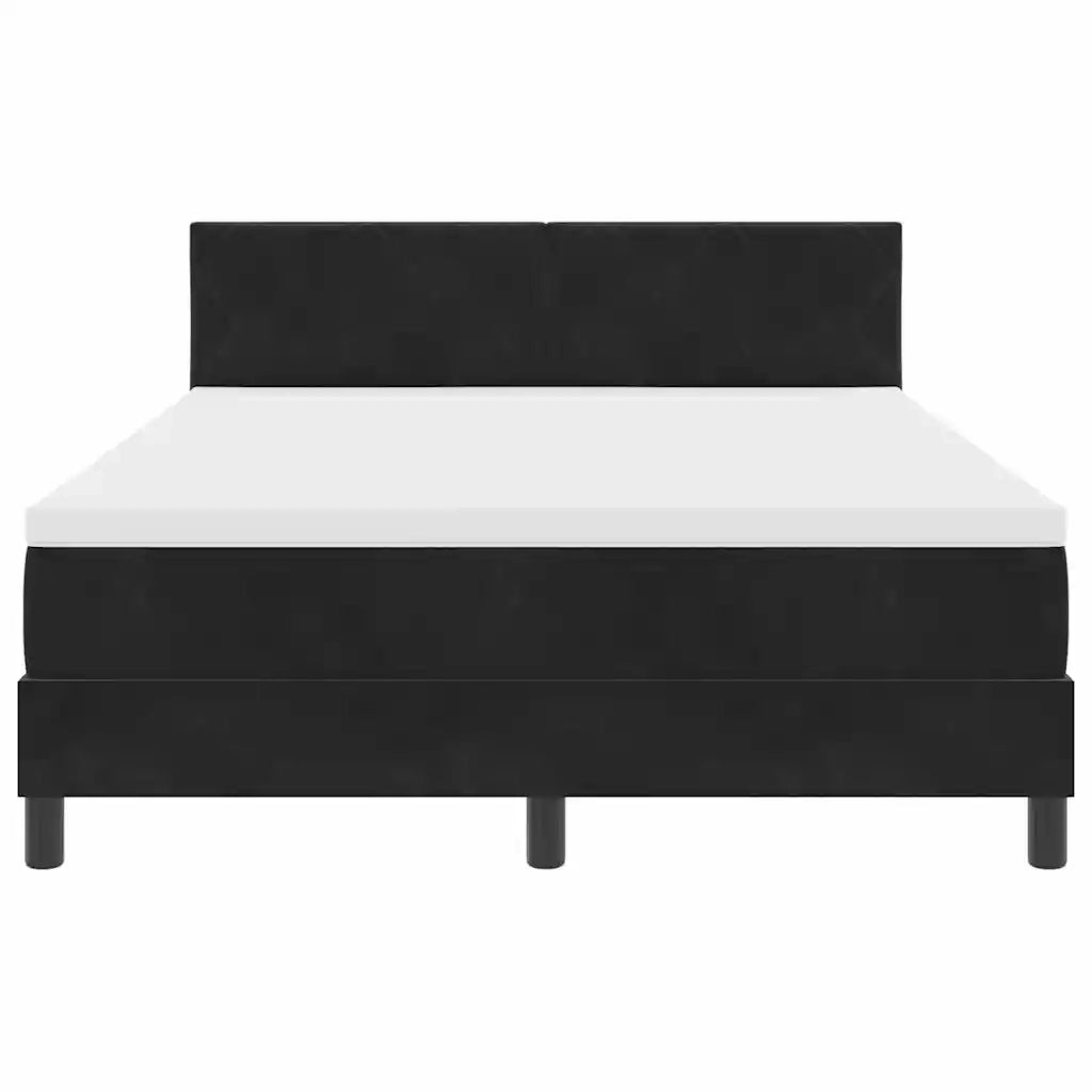 Letto a molle con materasso Nero 160 x 200 cm Velluto 3339250