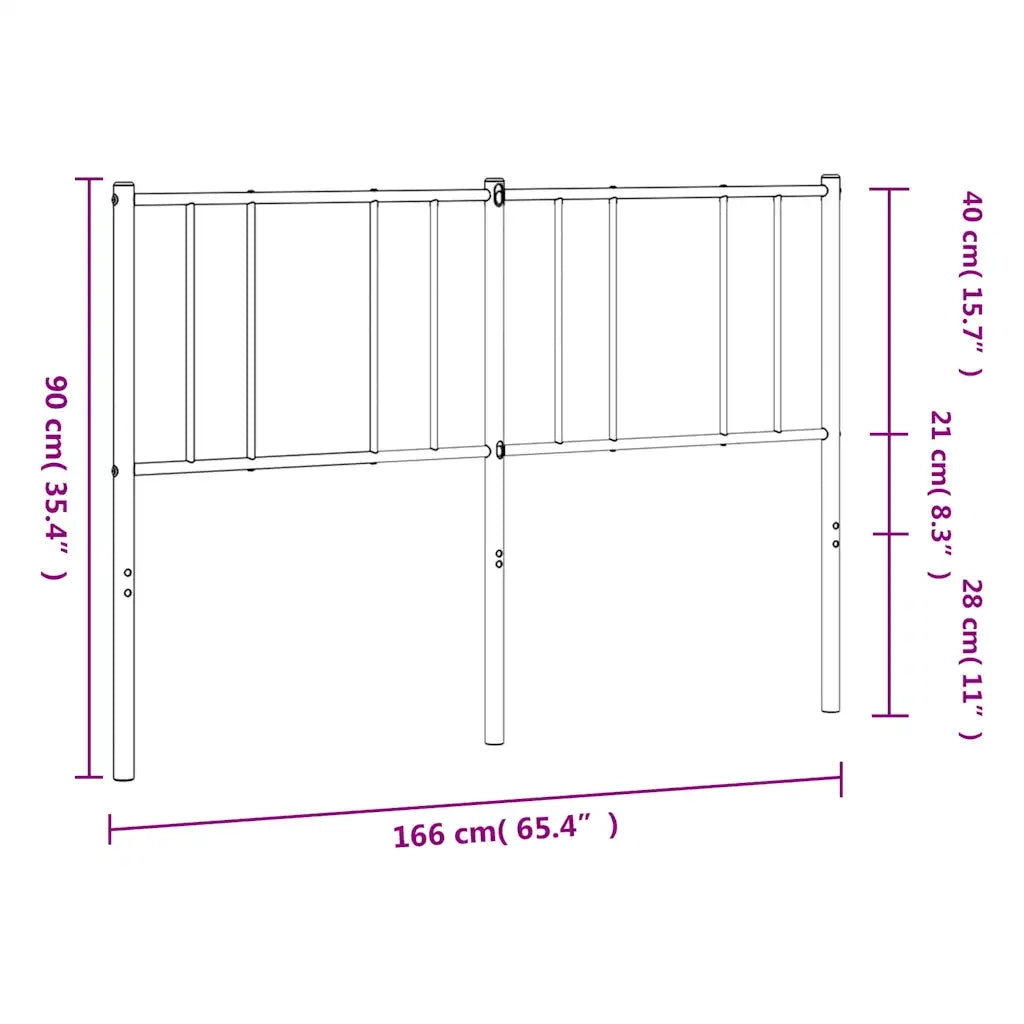 Testiera di Ricambio in Metallo Bianco 160 cm 352564