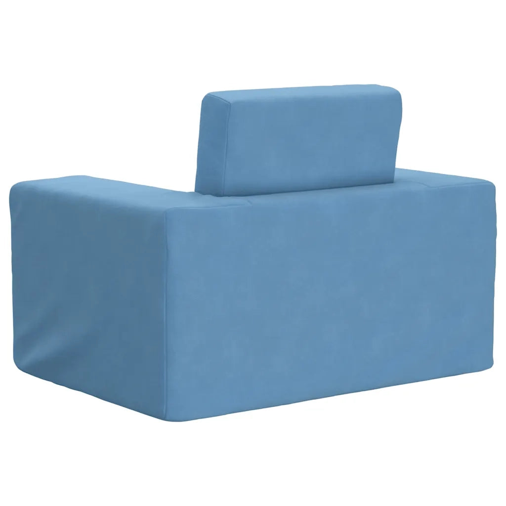 vidaXL Divano per Bambini Blu in Morbido Peluche