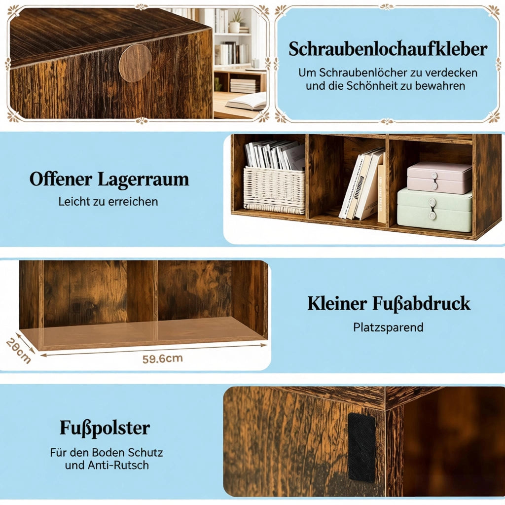 LIBRERIA Cubo 59,6x89x29 cm Legno ingegnerizzato Marrone rustico