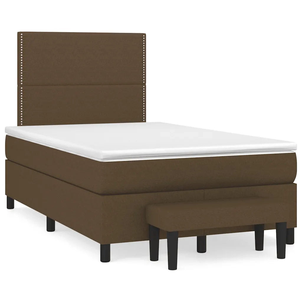 Giroletto a Molle con Materasso Marrone Scuro 120x190cm Tessuto 3270351