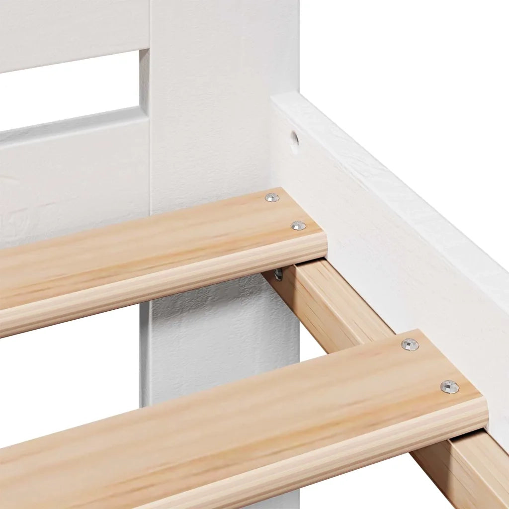 Letto senza Materasso Bianco 150x200 cm Legno Massello di Pino 3309036