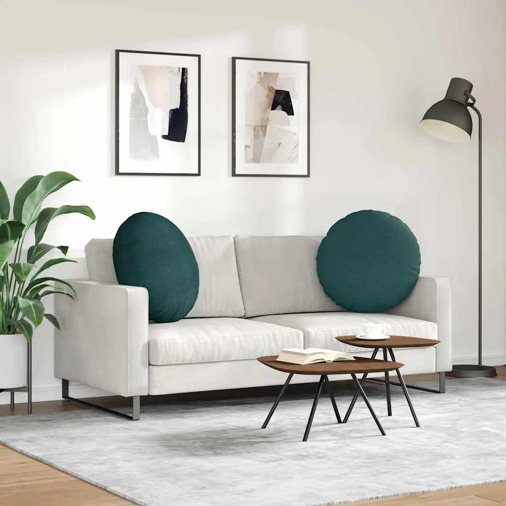 Cuscini per Seduta 2 pcs Verde Scuro Ø80 x 29 cm Tessuto
