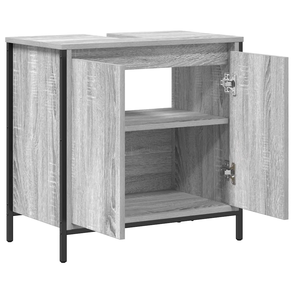 Mobile Lavabo da Bagno-Armadietto da bagno Grigio Sonoma 60x34,5x60 cm