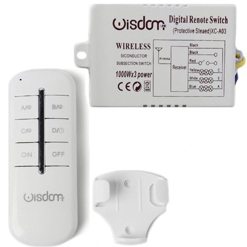Trade Shop - Centralina 3 Canali + Telecomando Wireless Wisdom Per Controllo Luci Led 1000wx3 -