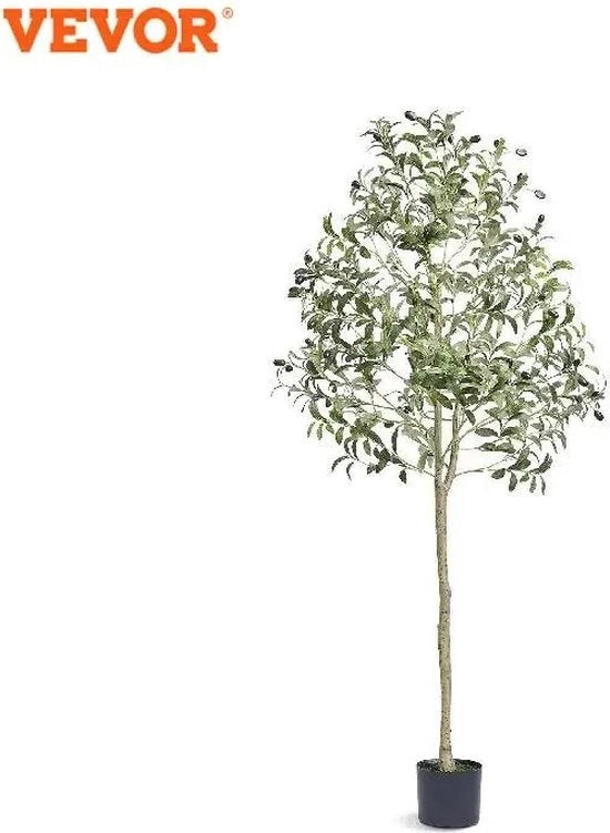 Pianta di Olivo Artificiale - Finto Olivo - 155 cm Alto - Materiale PE - Dettagli Realistici - Senza Manutenzione - Incluso Vaso
