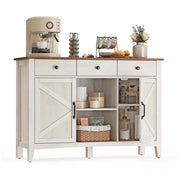 Mobiletto portaoggetti con cassetto mobiletto da cucina con ante ripiano regolabile stile country per soggiorno 40 x 1145 x 80 cm bianco 12_0004542