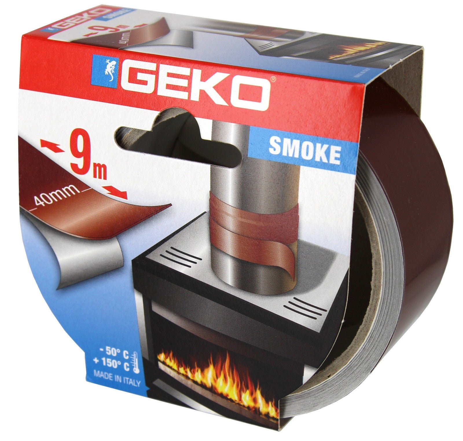 nastro in alluminio autoadesivo resistente alle alte temperature mm.40xmt.9 marrone cod:ferx.3306