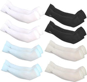 Moufle estive per braccia protezione UV raffreddamento - 8 paia universale per uomo/donna per corsa bicicletta - Bianco