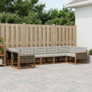 Set di divani da esterno 7 pz Naturale e Grigio Chiaro 3381659