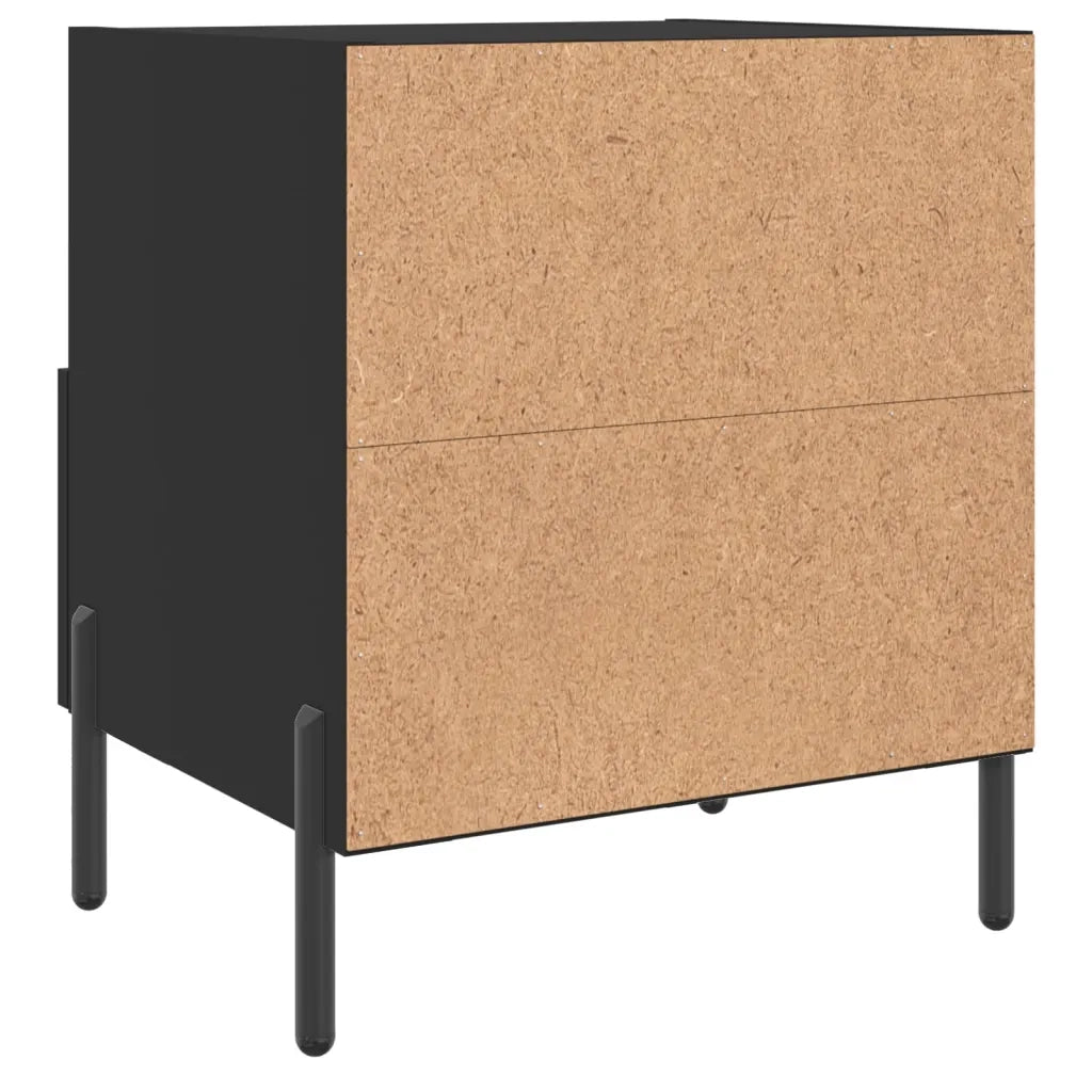 Set di 2 Comodini | Armadio da Notte | Mobiletto da notte Neri 40x35x47,5 cm in Legno Multistrato