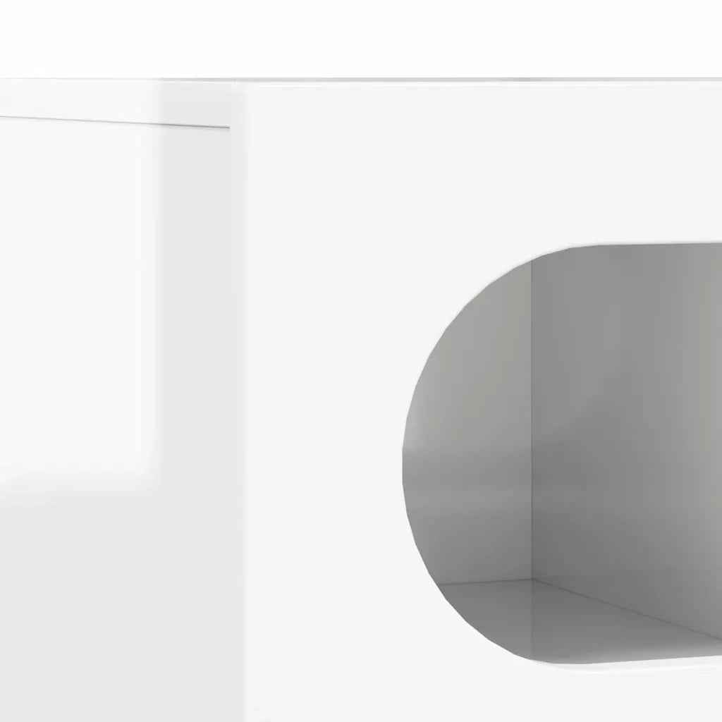 Mobile TV Bianco Lucido 100 x 35 x 40 cm Legno multistrato 891268