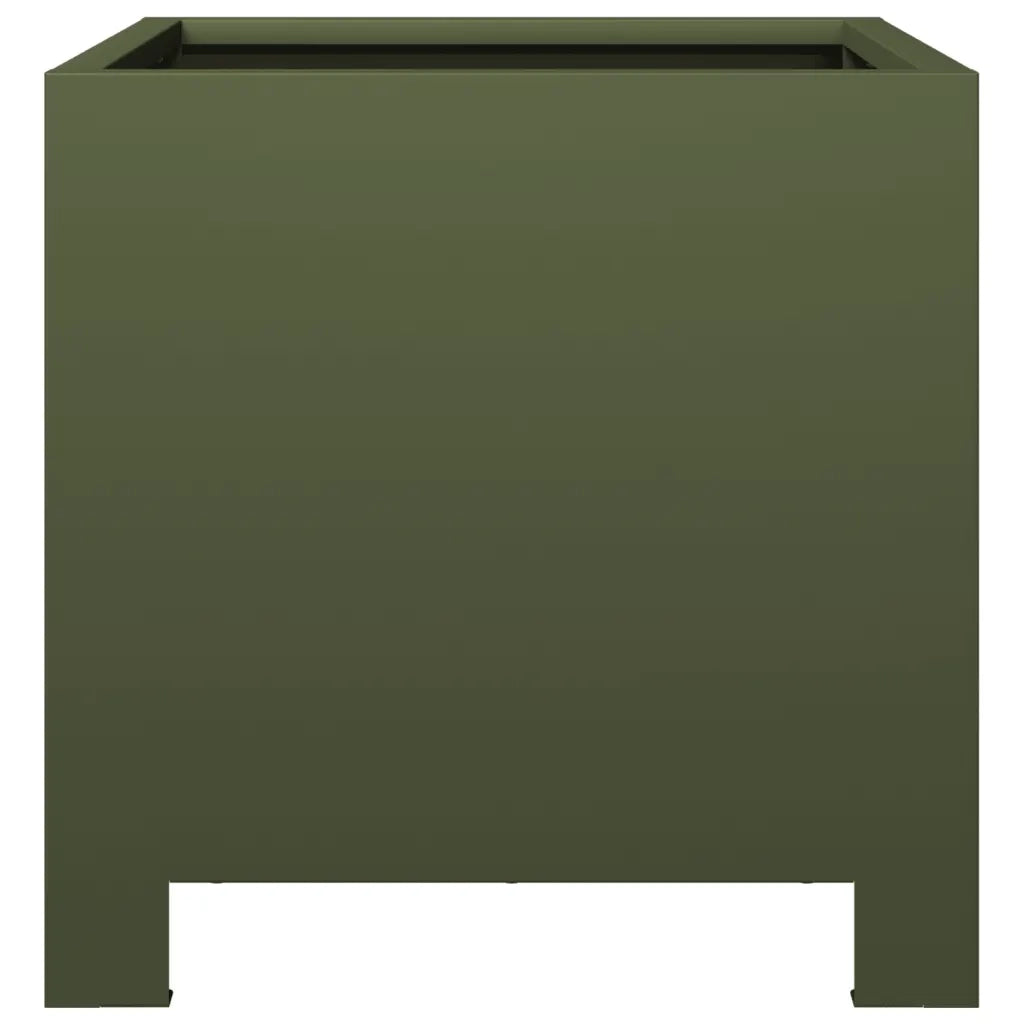 Fioriera da Giardino Verde Oliva 30x30x30 cm in Acciaio 851191