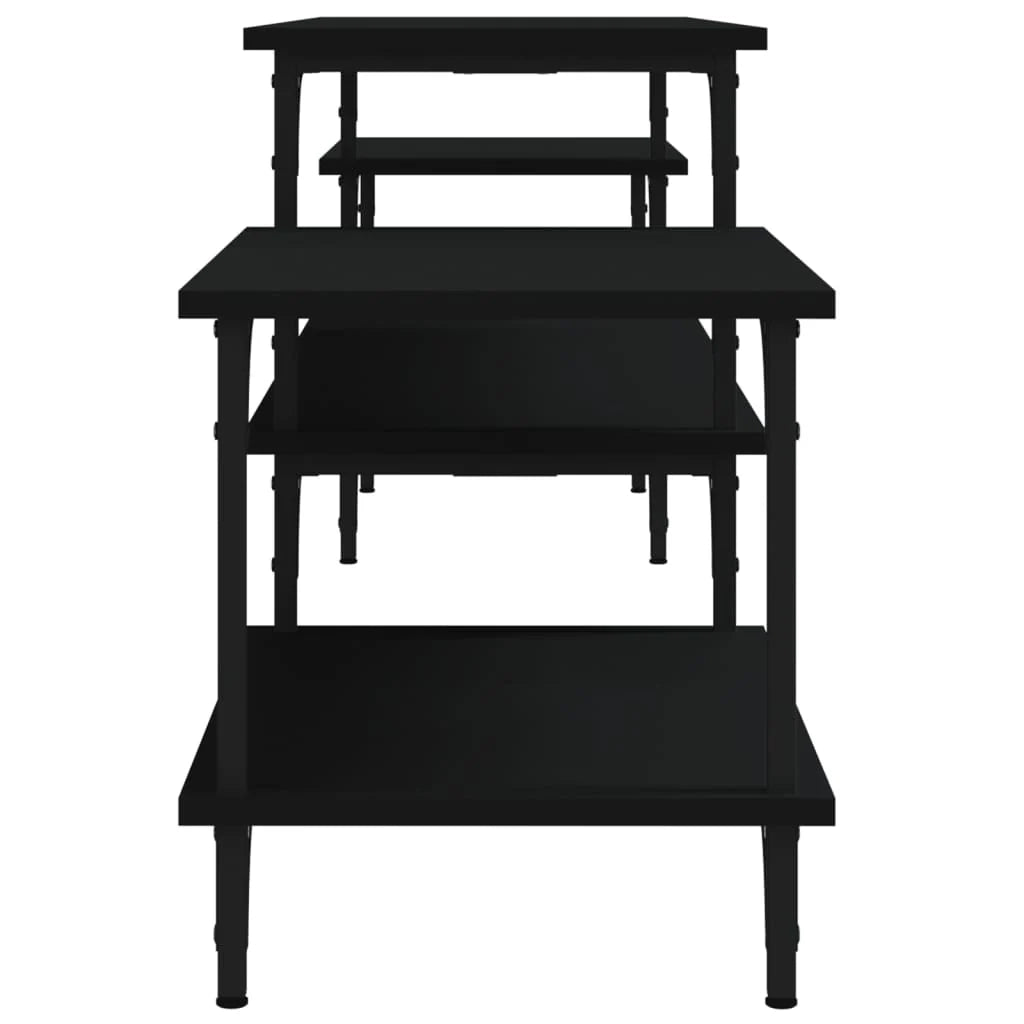 Mobile TV multimediale mensola TV credenza mobile TV sala da pranzo soggiorno camera da letto 197 x 35 x 52 cm legno ingegnerizzato nero 02_0026103