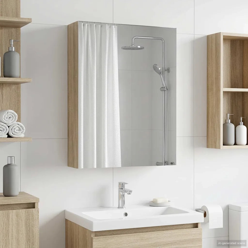 Mobiletto per specchio da bagno Rovere Sonoma 50 x 14,5 x 70 cm