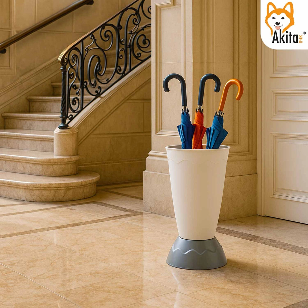Akitaink Portaombrelli Vulcano Design Moderno 50cm Bianco