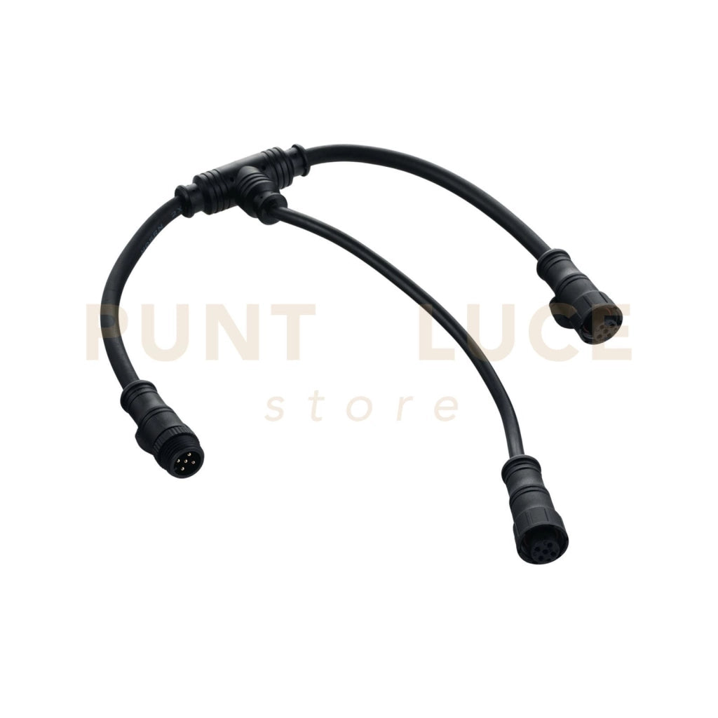 CAVO DI CONNESSIONE A T CON 1 CONNETTORE MASCHIO E 2 FEMMINE IP67 40CM + 20CM