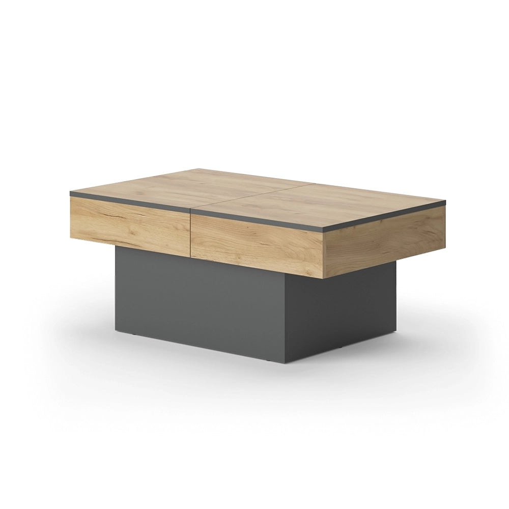 Vicco Tavolino Antracite/quercia dorata 95 x 58 cm Estensibile