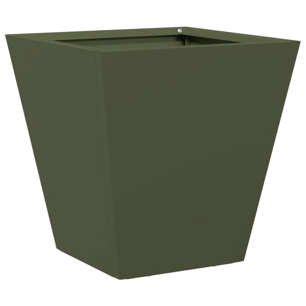 Fioriera rialzata per piante fiori giardino terrazze set da 2 verde oliva 30 x 30 x 30 cm acciaio verde 02_0039078