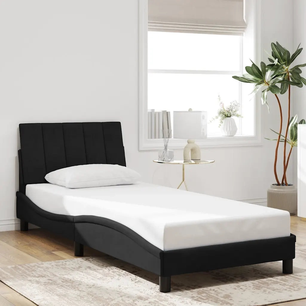 Giroletto senza Materasso Hanko Nero 80x200 cm in Velluto