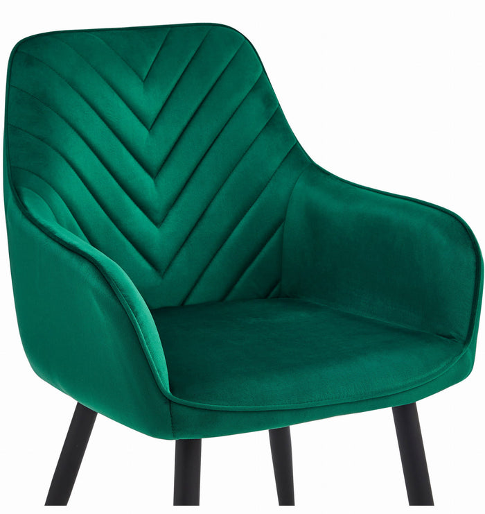 Sedia VALORA WAAV - Elegante velluto verde scuro per soggiorno, cucina, sala da pranzo