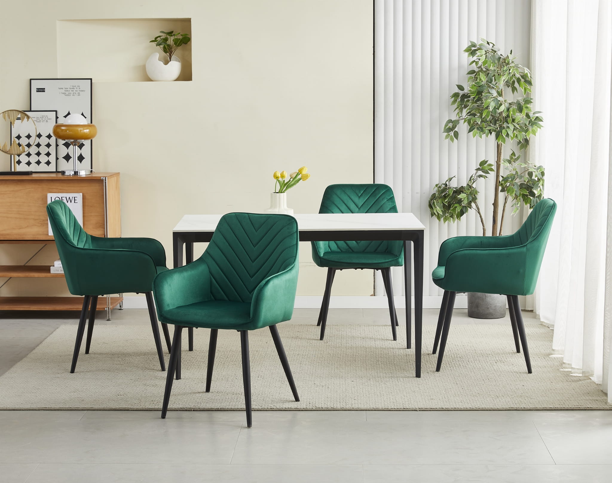 Sedia VALORA WAAV - Elegante velluto verde scuro per soggiorno, cucina, sala da pranzo