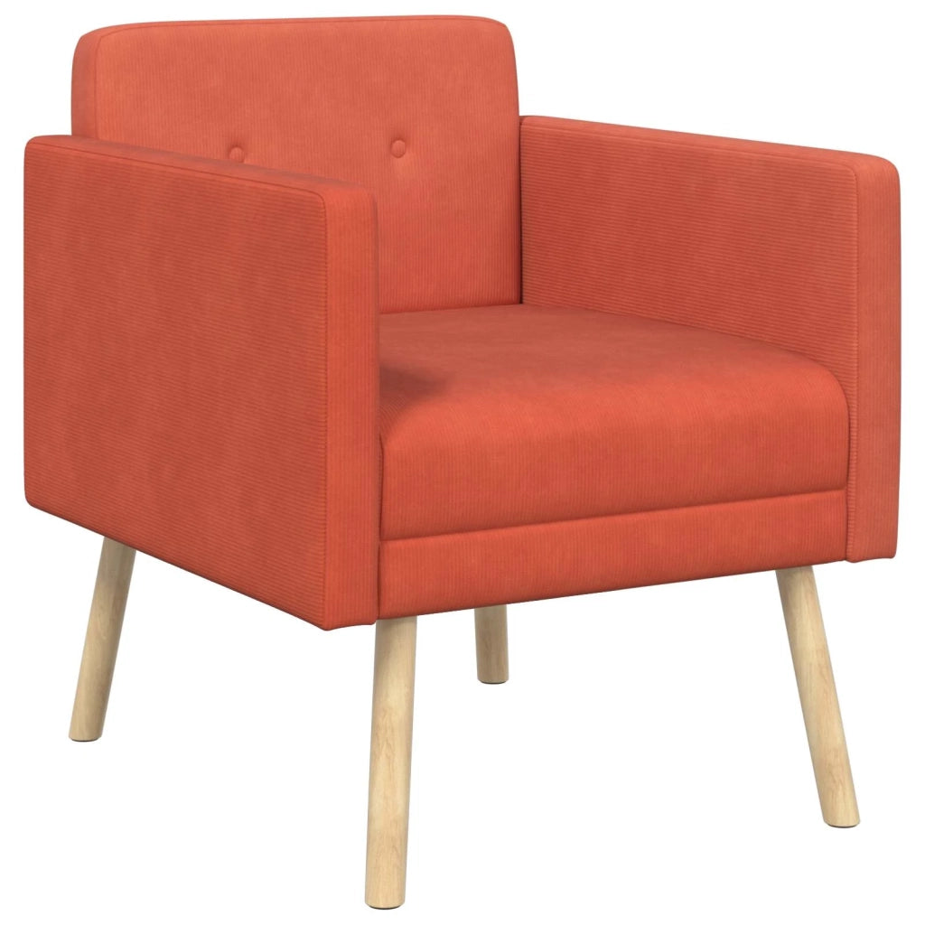 Sedia d'accento Rosso Arancio Tessuto in velluto a coste 42044816