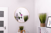 Specchio da parete in metallo con cornice dorata rotonda Valora MIRROR 70CM